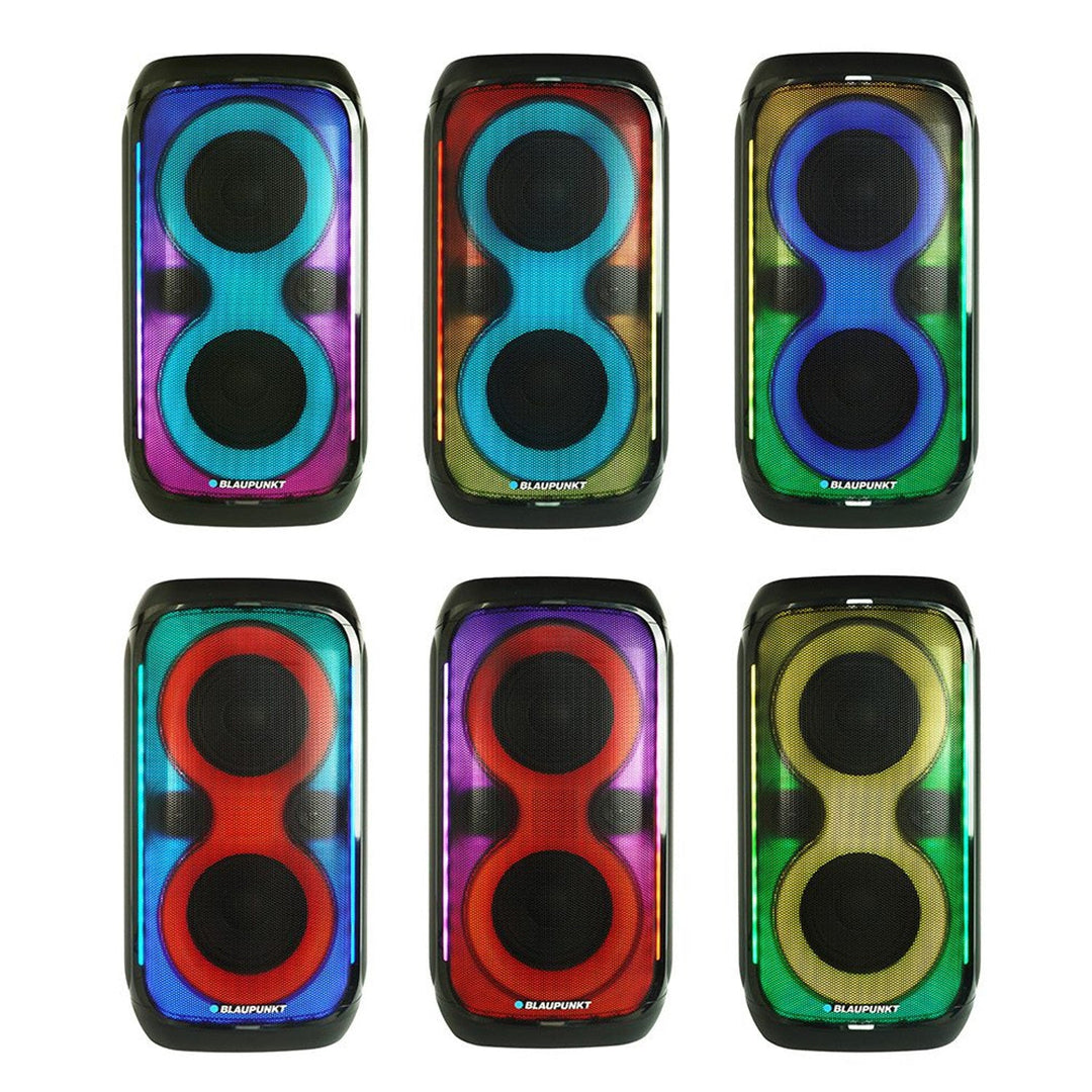 Zvučnik Blaupunkt Party Box, LED rasvjeta, Bluetooth, USB i AUX, FM radio, karaoke funkcija, daljinski upravljač, trajanje baterije do 18 sati, PB60X