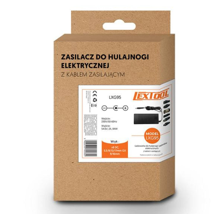 Univerzalni mrežni punjač za skutere i električna vozila Lextool, 54,6 V, 2 A, 6 DC utikača, LXG95
