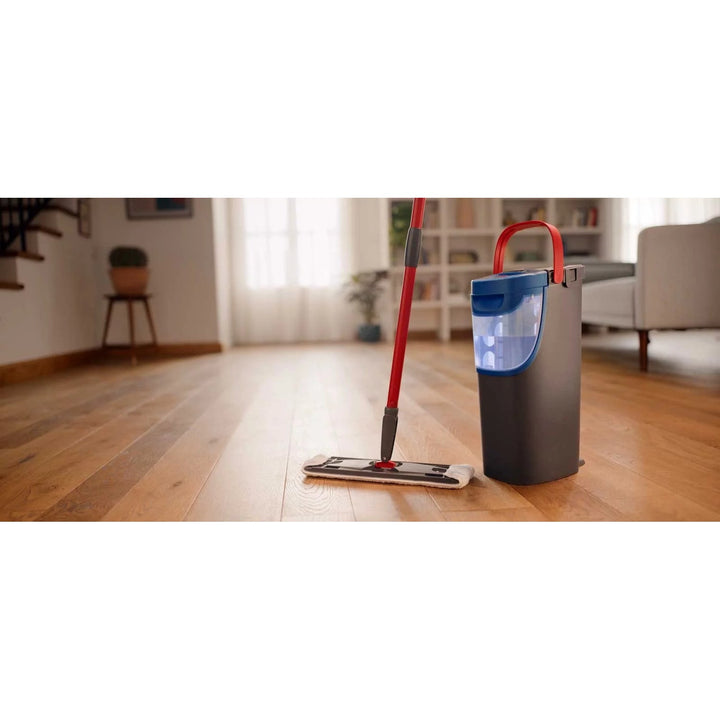 Vileda H2prO ravni mop, 100% odvajanje čiste i prljave vode, dva spremnika, mikrofibarna podloga, vrh od 360°, 175774