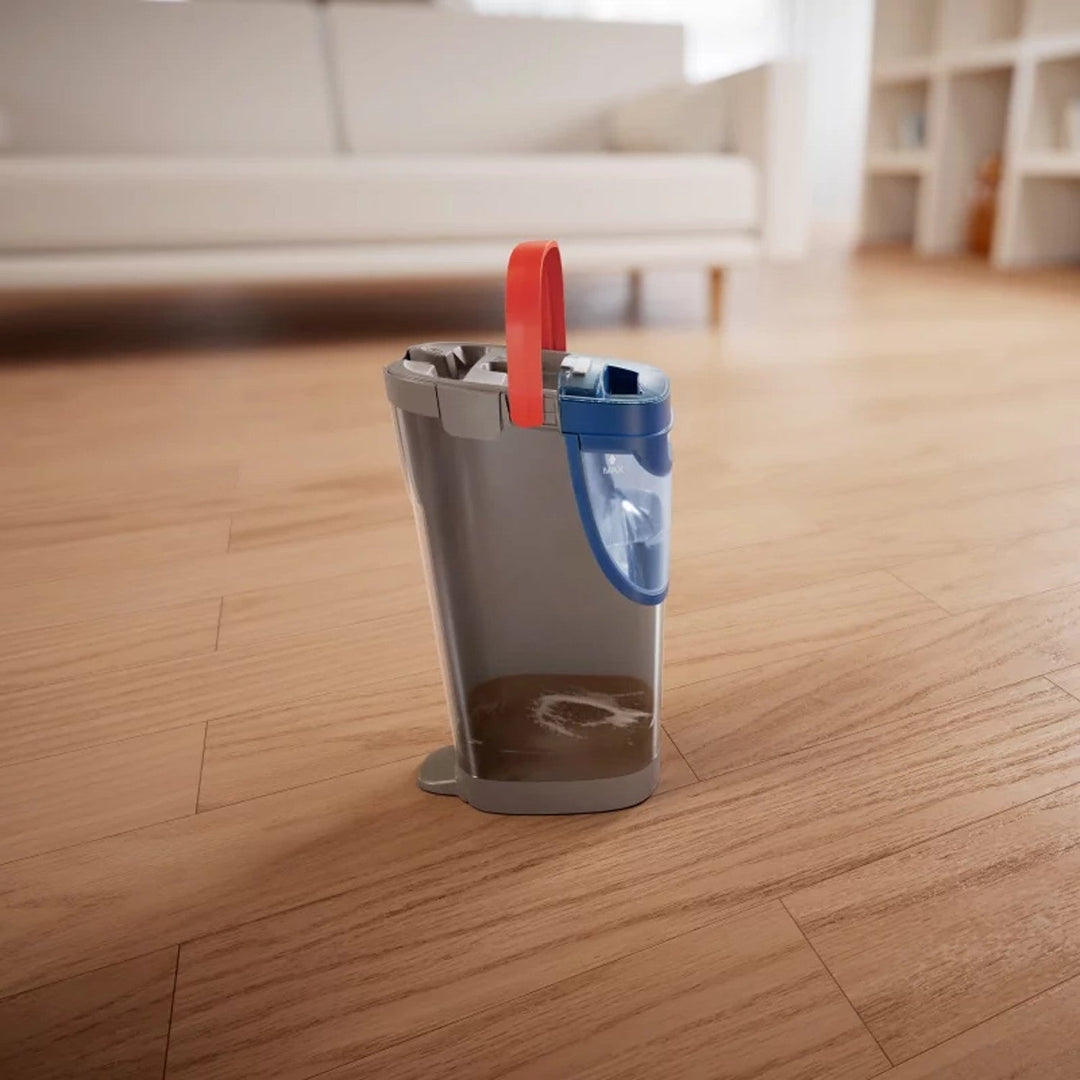 Vileda H2prO ravni mop, 100% odvajanje čiste i prljave vode, dva spremnika, mikrofibarna podloga, vrh od 360°, 175774