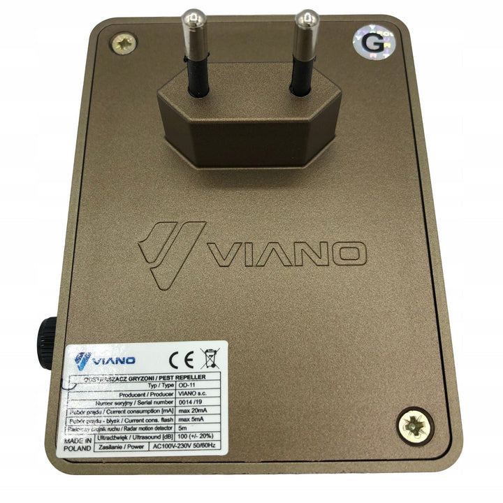 Odbijivač glodara, kunića i miševa Viano, ultrazvučni generator, radar, dva zvučnika, Duo Gold