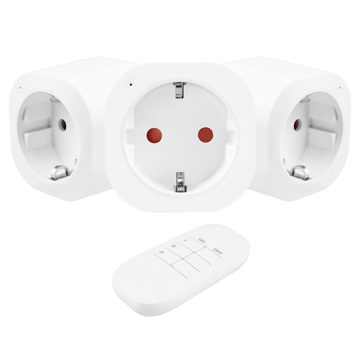 GreenBlue daljinski upravljane utičnice, pakiranje od 3 komada, programabilne, domet do 30 m, 220–240 V AC, 50/60 Hz, 16 A, 433 MHz, GB313 F