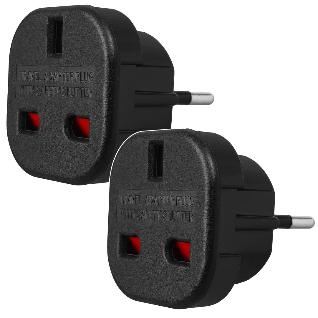 Maclean UK adapter za utičnicu, za EU utikač, crni, MCE72, 2 komada