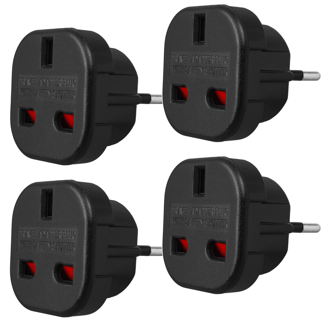 Maclean UK adapter za utičnicu, za EU utikač, crni, MCE72, 4 komada