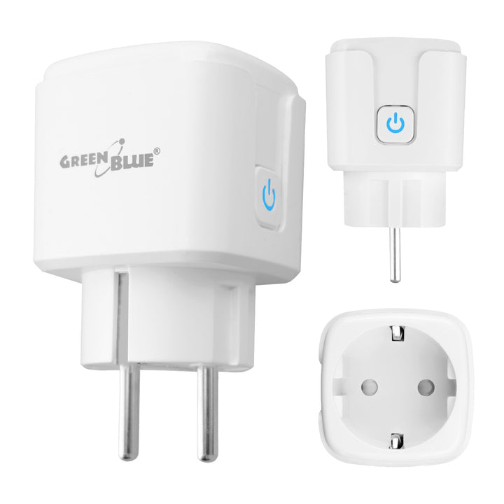 GreenBlue pametna utičnica s WiFi upravljanjem, kompatibilna s Androidom/iOS-om/Alexom/Google Homeom, s tajmerom i mjeračem snage, max. 16 A/3840 W, GB735 W