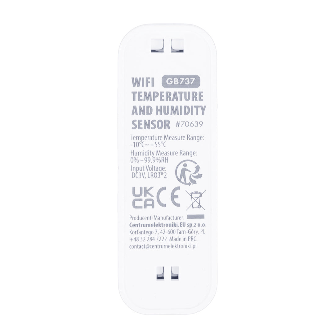 GreenBlue WiFi senzor temperature i vlažnosti, Android/iOS/Alexa/Google Home, 3,0 V DC, LR03 x 2, GB737