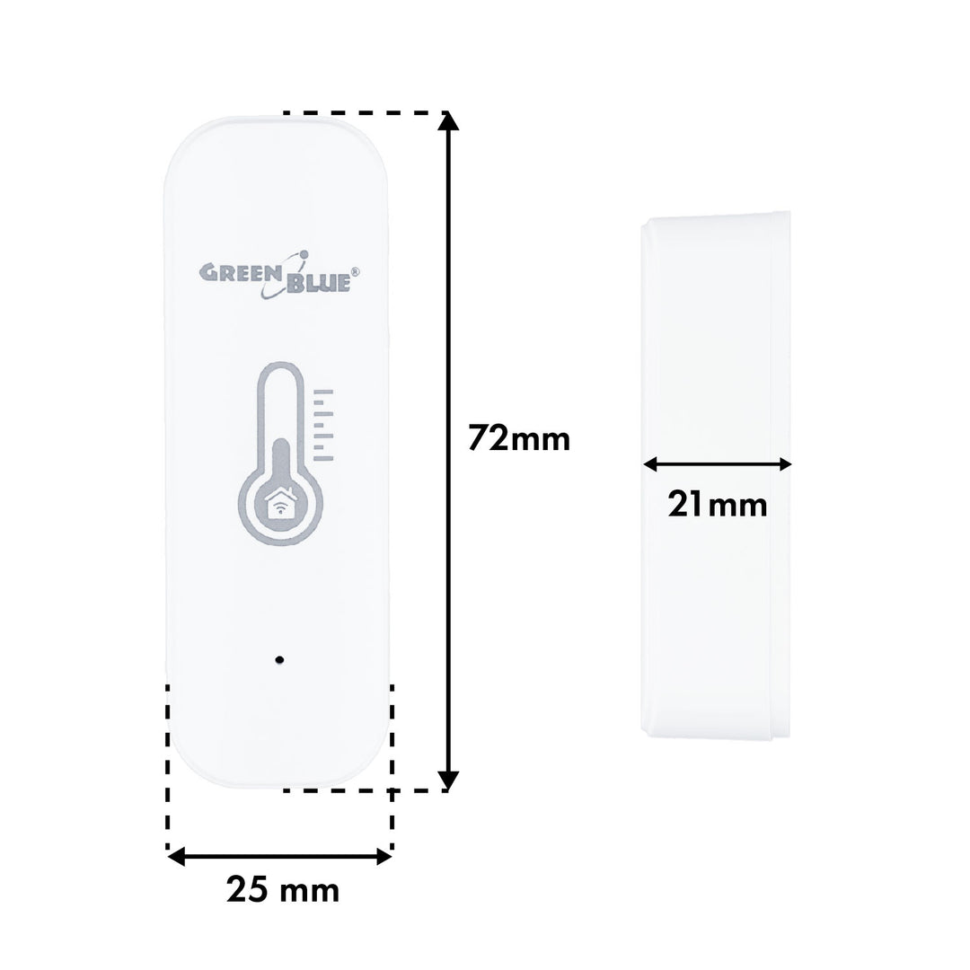 GreenBlue WiFi senzor temperature i vlažnosti, Android/iOS/Alexa/Google Home, 3,0 V DC, LR03 x 2, GB737
