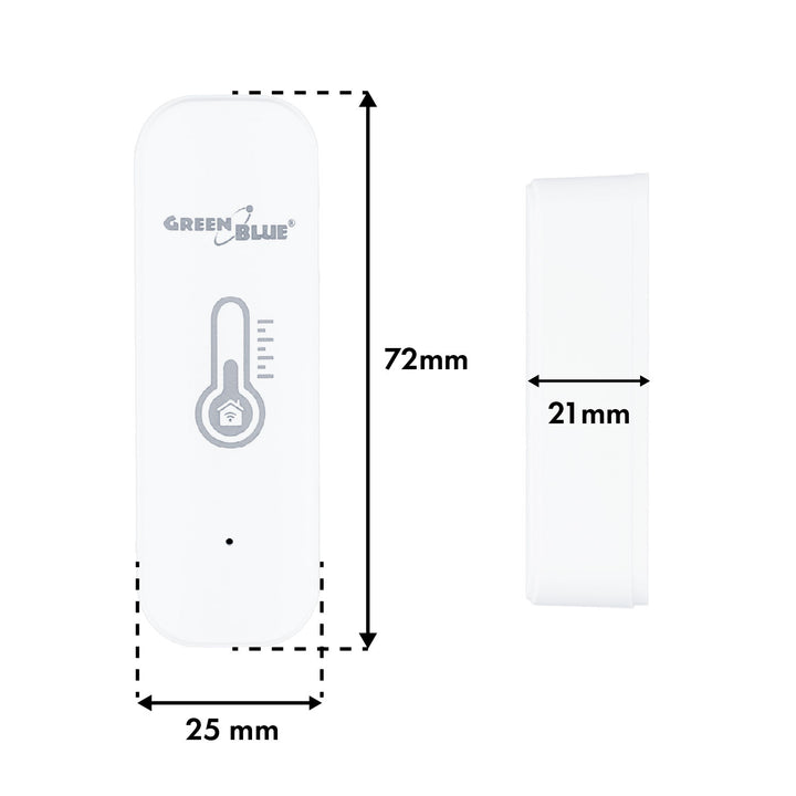 GreenBlue WiFi senzor temperature i vlažnosti, Android/iOS/Alexa/Google Home, 3,0 V DC, LR03 x 2, GB737