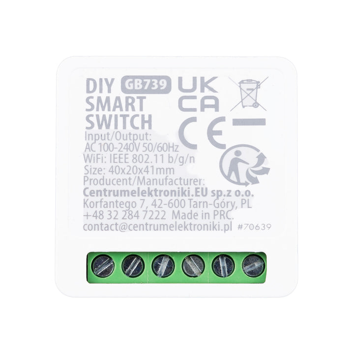 GreenBlue ugradbeni WiFi relej, Android/iOS/Alexa/Google Home, 100–240 V AC, 50/60 Hz, max. 16 A, za LED diode snage 150 W, GB739