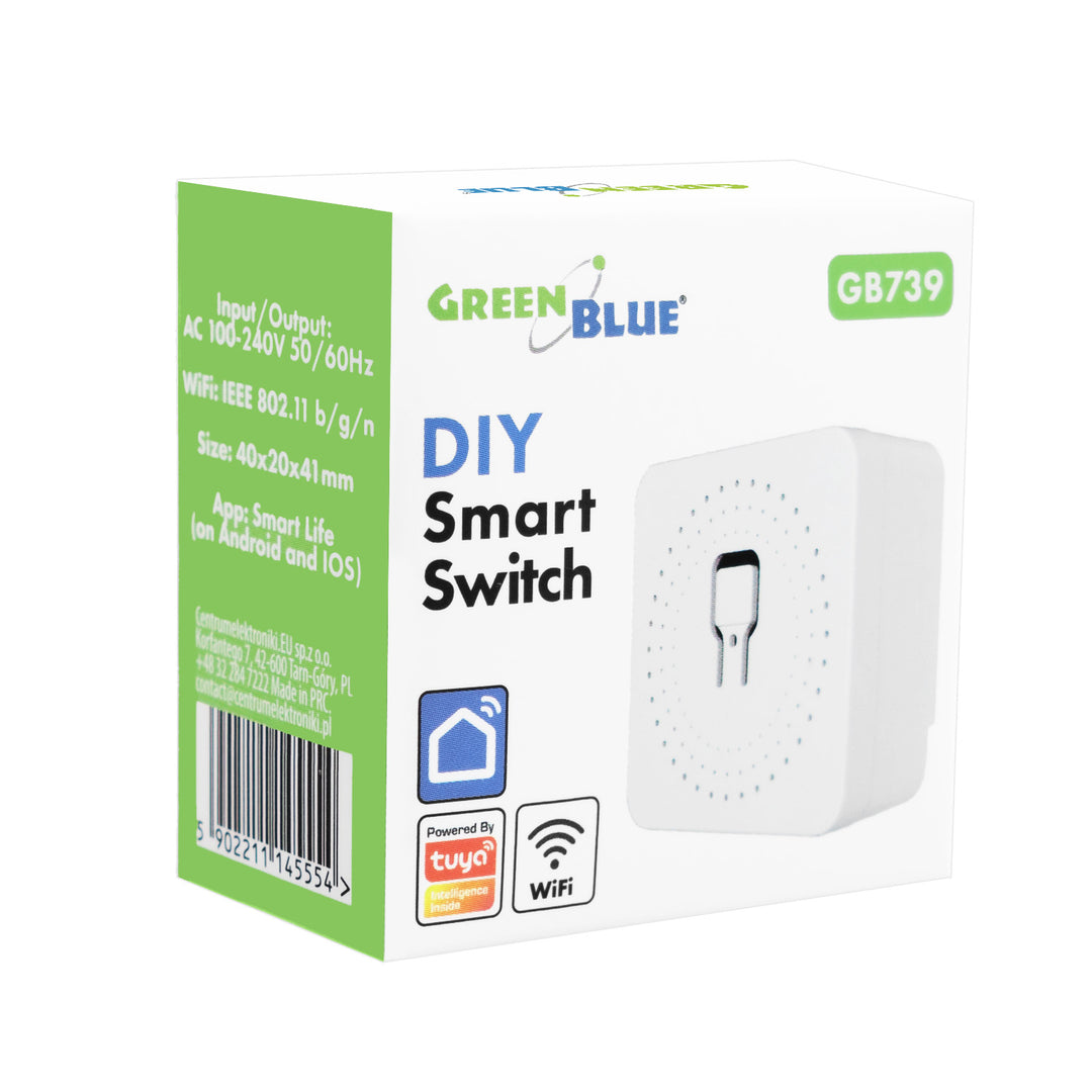 GreenBlue ugradbeni WiFi relej, Android/iOS/Alexa/Google Home, 100–240 V AC, 50/60 Hz, max. 16 A, za LED diode snage 150 W, GB739