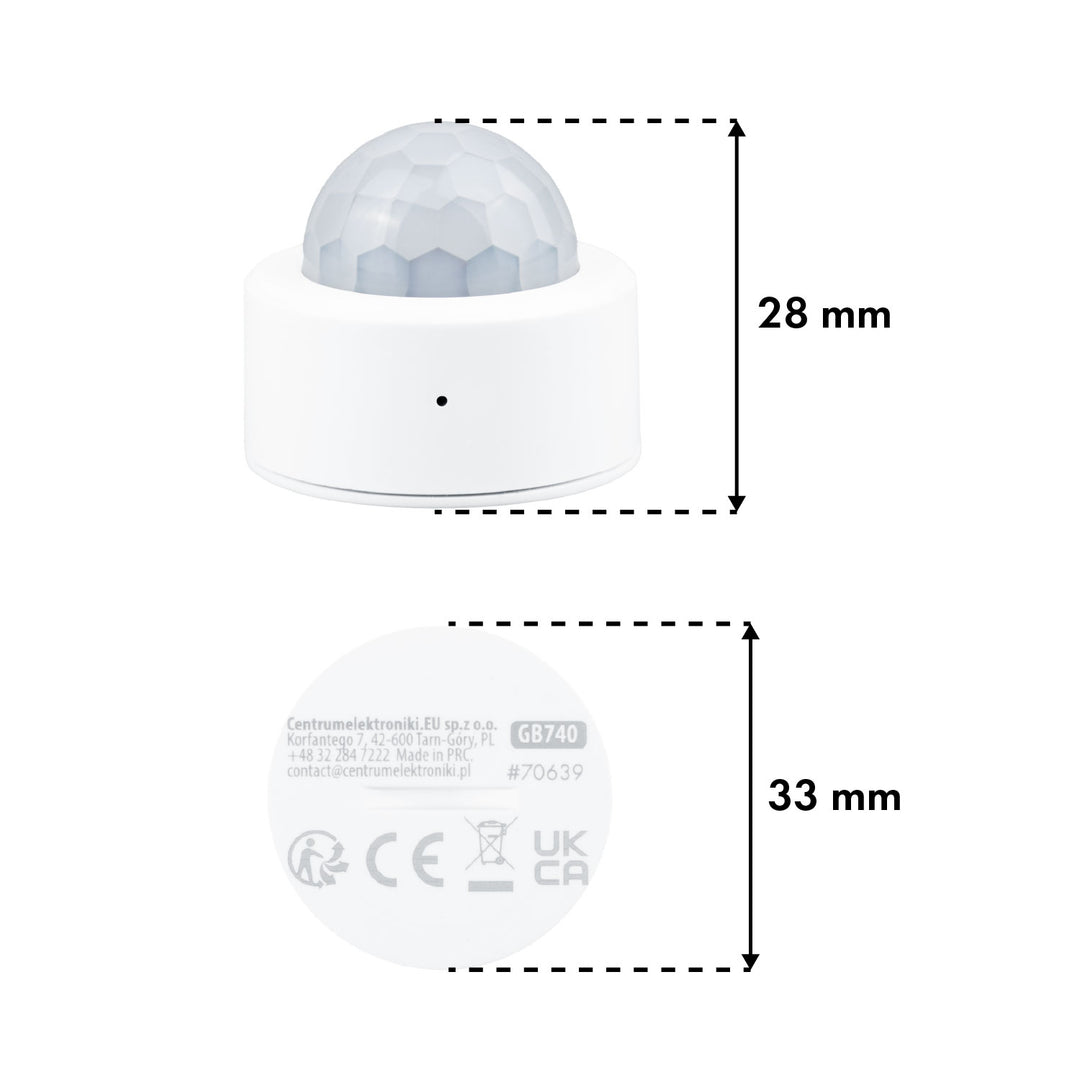 Tuya GreenBlue Zigbee bežični senzor pokreta, Android/iOS, CR2450 DC 3,0 V, kut detekcije 120° / do 8 m, GB740
