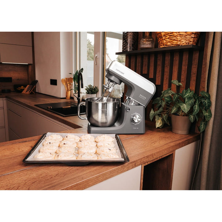 Concept Dough Expert planetarni kuhinjski procesor, 1900 W, dvostruki kukac za tijesto, funkcija grijanja zdjele, 6 postavki brzine, RM6010