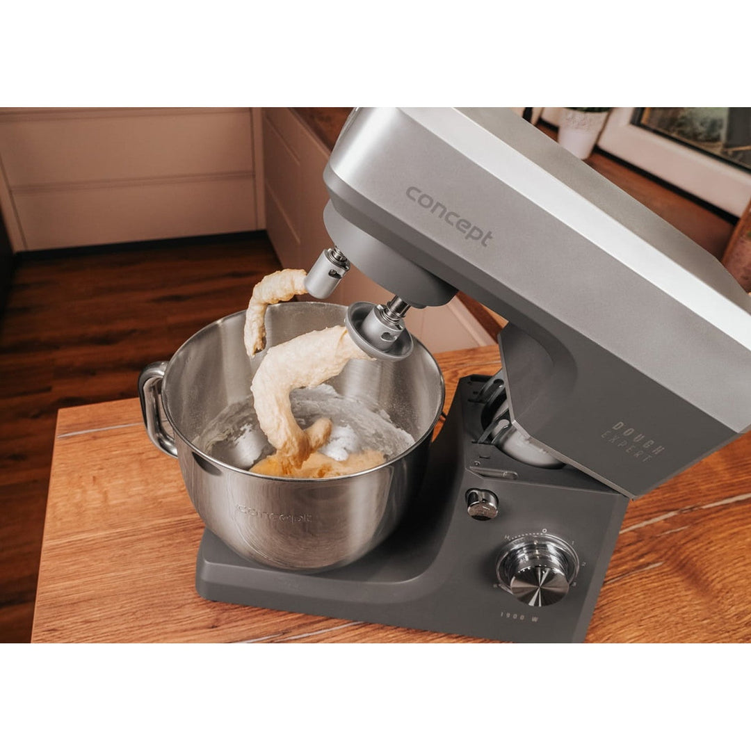 Concept Dough Expert planetarni kuhinjski procesor, 1900 W, dvostruki kukac za tijesto, funkcija grijanja zdjele, 6 postavki brzine, RM6010