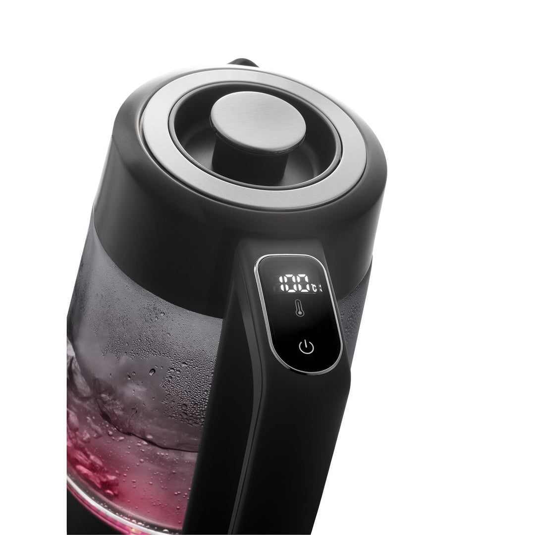 Staklena električna kuharica Concept, kapacitet 1,7 l, snaga 1850–2200 W, crna boja, Strix priključak, kontrola temperature, digitalna kontrola, RK4195
