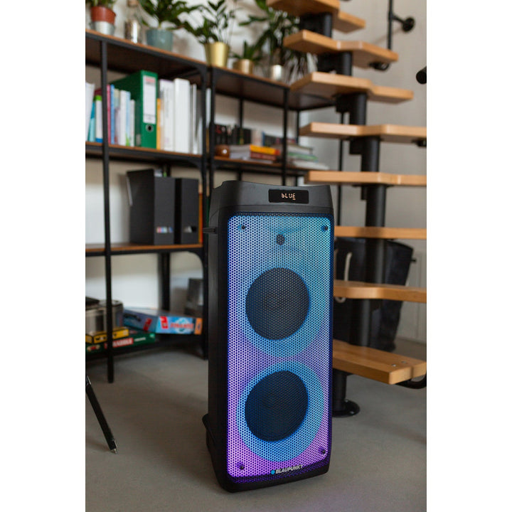 Zvučnik Blaupunkt Party Box, LED rasvjeta, Bluetooth, USB i AUX, FM radio, karaoke funkcija, daljinski upravljač, PB08DB