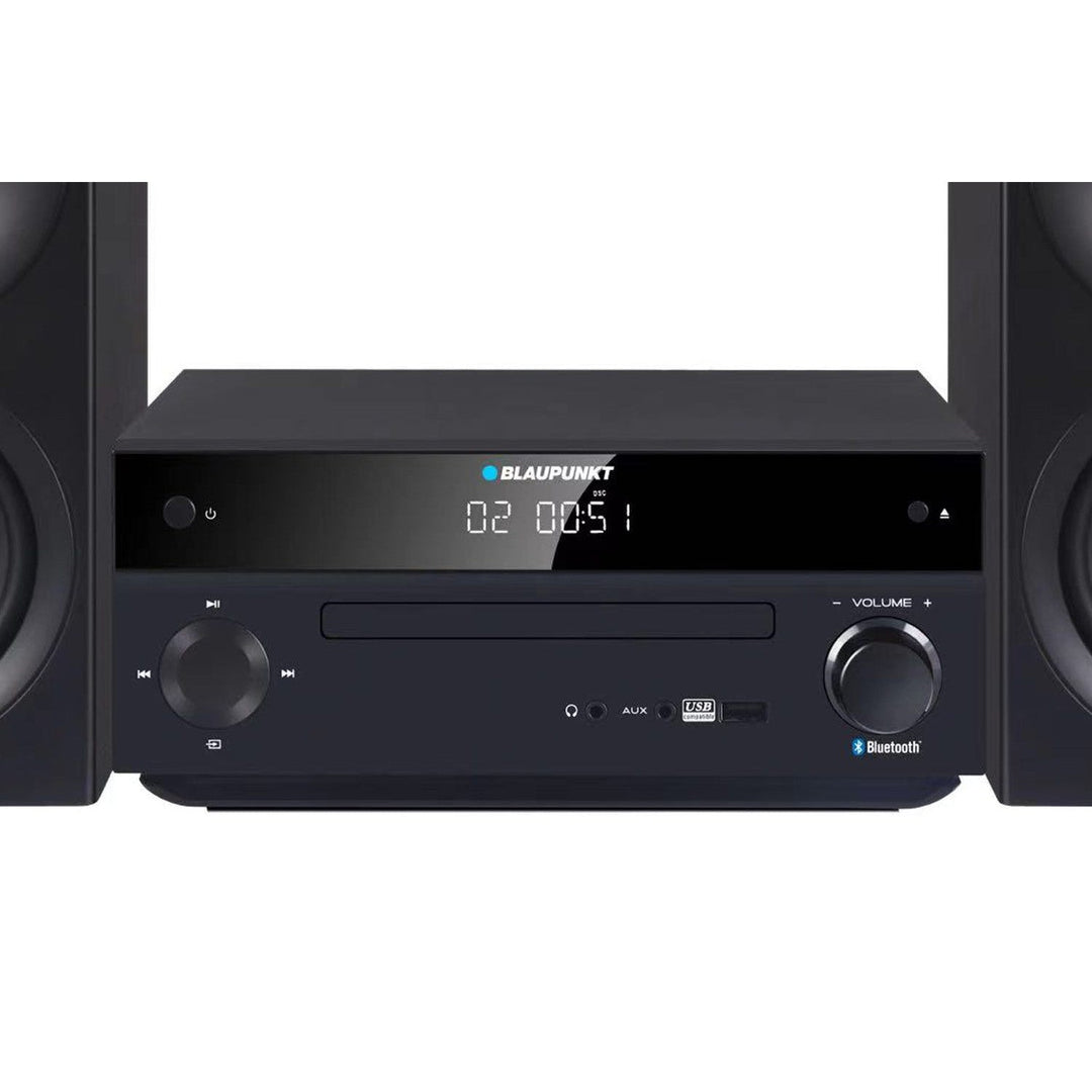 Blaupunkt mikrosustav, 150 W snage, FM radio, AUX priključak i USB priključak, Bluetooth, HDMI ulaz, sat s alarmom, LED zaslon, crna boja, MS30.02BT