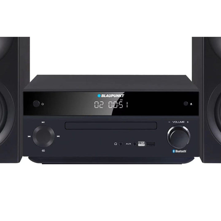Blaupunkt mikrosustav, 150 W snage, FM radio, AUX priključak i USB priključak, Bluetooth, HDMI ulaz, sat s alarmom, LED zaslon, crna boja, MS30.02BT