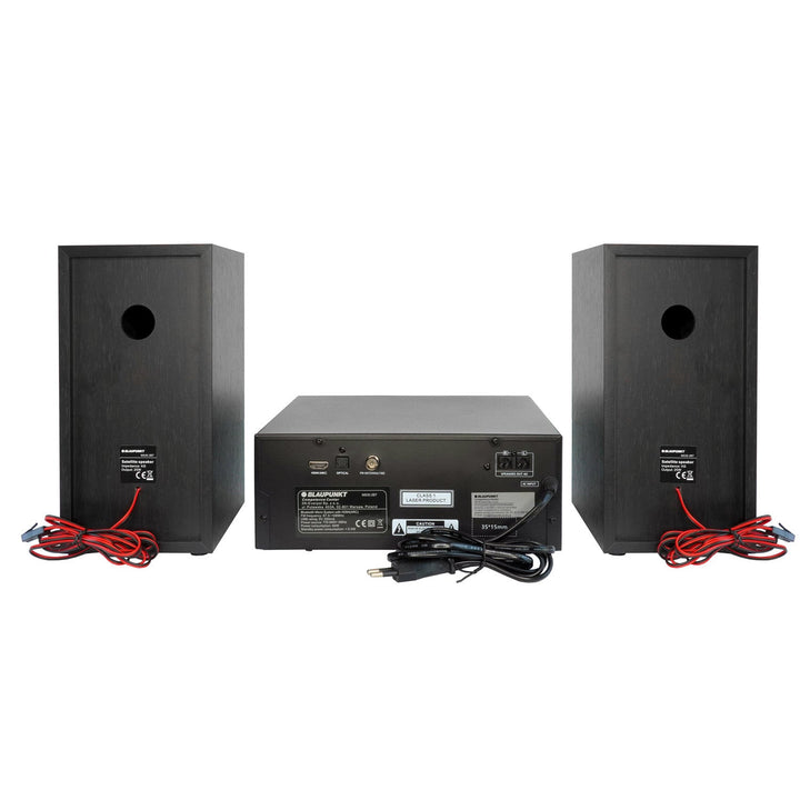 Blaupunkt mikrosustav, 150 W snage, FM radio, AUX priključak i USB priključak, Bluetooth, HDMI ulaz, sat s alarmom, LED zaslon, crna boja, MS30.02BT
