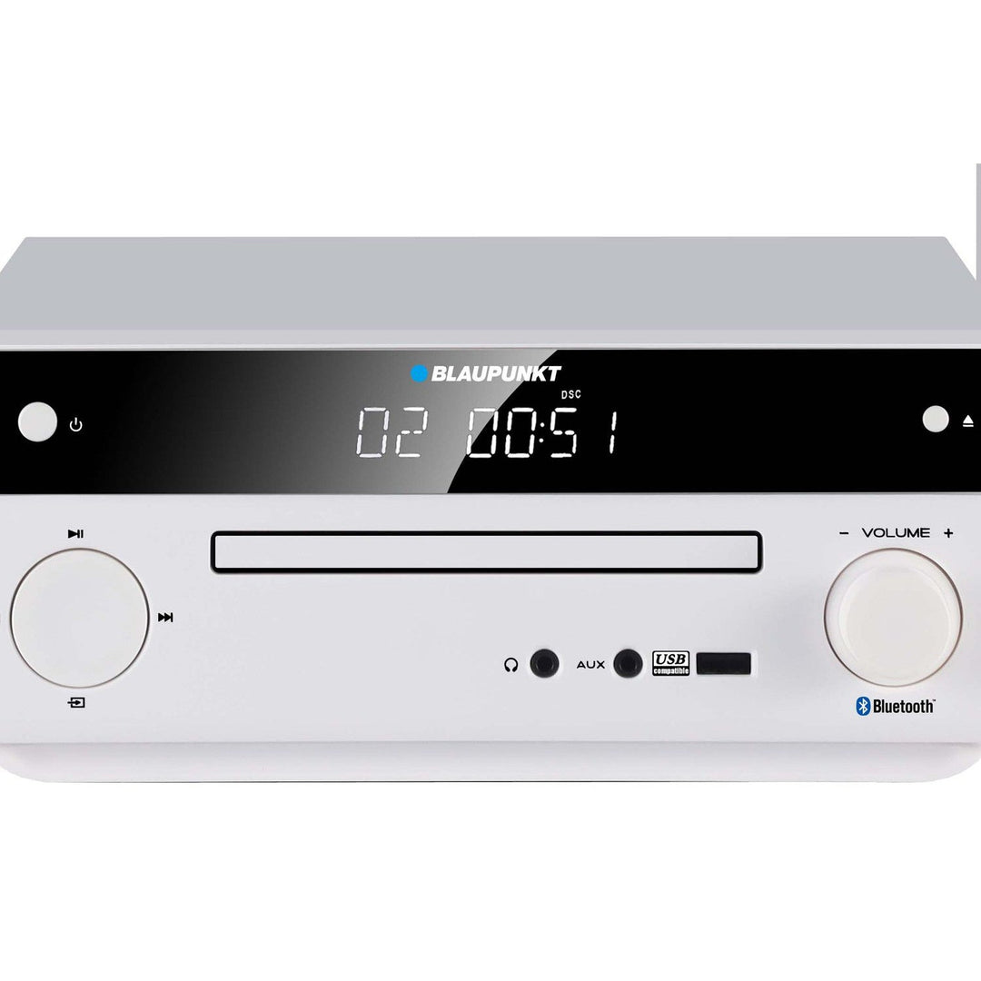 Blaupunkt mikrosustav, 150 W snage, FM radio, AUX priključak i USB priključak, Bluetooth, HDMI ulaz, sat s alarmom, LED zaslon, bijela boja, MS30.02BT