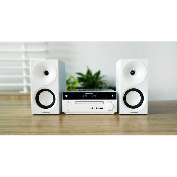 Blaupunkt mikrosustav, 150 W snage, FM radio, AUX priključak i USB priključak, Bluetooth, HDMI ulaz, sat s alarmom, LED zaslon, bijela boja, MS30.02BT