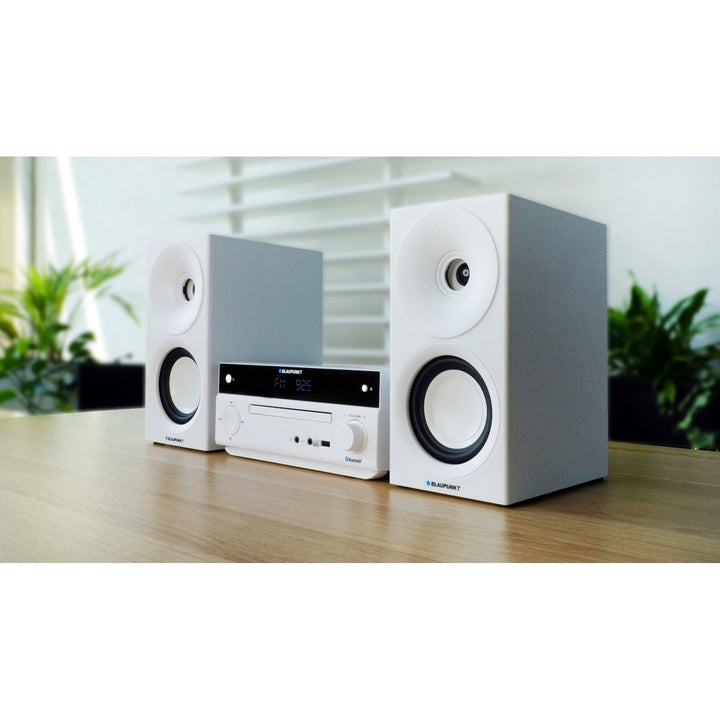 Blaupunkt mikrosustav, 150 W snage, FM radio, AUX priključak i USB priključak, Bluetooth, HDMI ulaz, sat s alarmom, LED zaslon, bijela boja, MS30.02BT