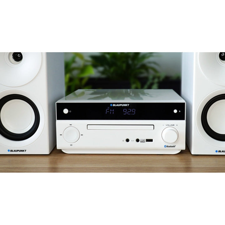 Blaupunkt mikrosustav, 150 W snage, FM radio, AUX priključak i USB priključak, Bluetooth, HDMI ulaz, sat s alarmom, LED zaslon, bijela boja, MS30.02BT