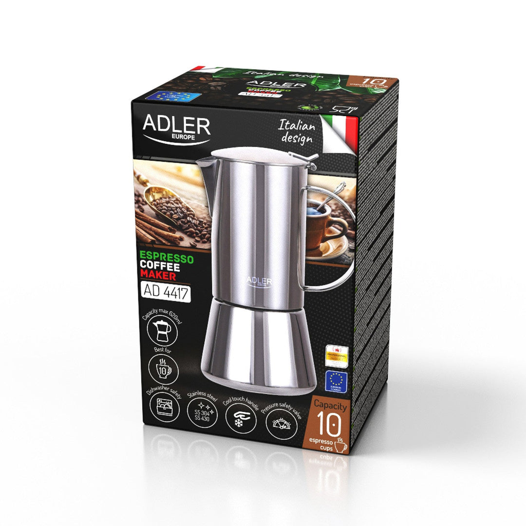 Adler aparat za kavu, aparat za espresso, kapacitet 620 ml, srebrnosivi, AD 4417
