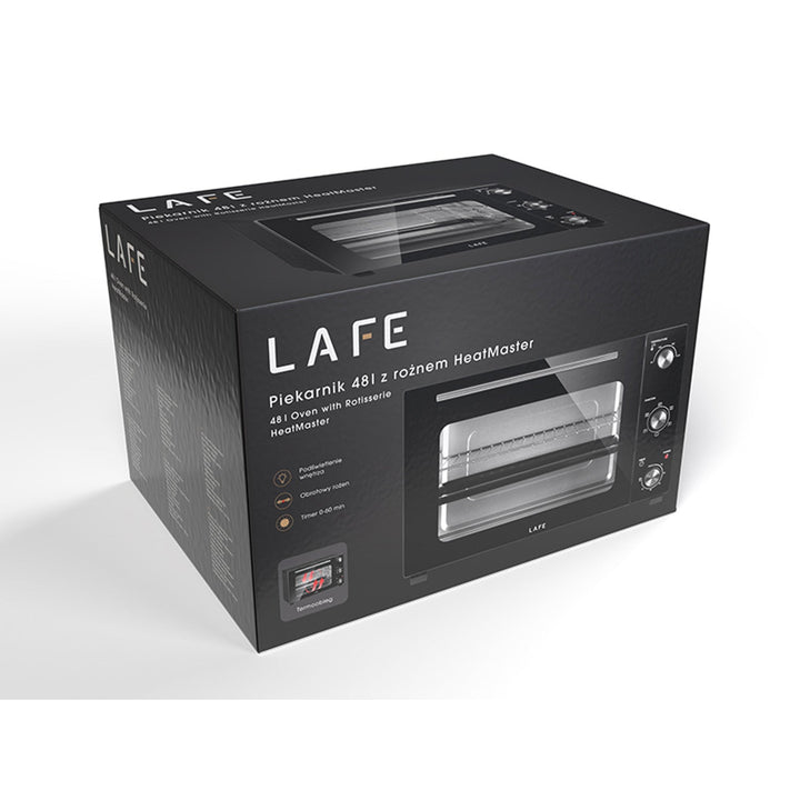 Lafe električna pećnica, zapremina 48 l, snaga 1800 W, s ventilatorom, HeatMaster