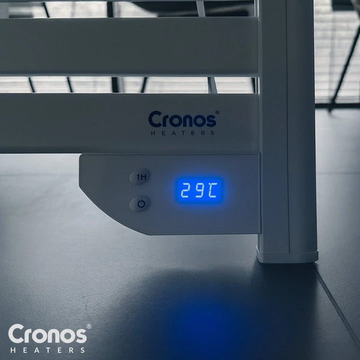 Cronos električni grijač za kupaonicu, snaga 500 W, grije prostorije do 6 m², LCD zaslon, AUTO, tajmer i funkcija detekcije otvorenog prozora, TW-500
