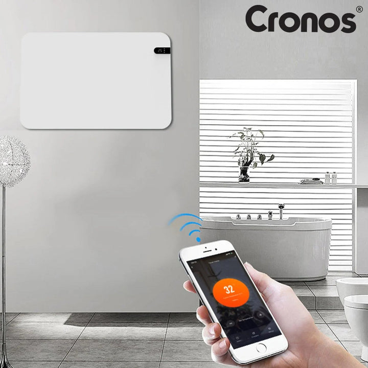 Cronos električni grijač, bijela boja, snaga 450 W, grije prostorije do 14 m², ugrađeni termostat, daljinski upravljač, funkcija detekcije otvorenog prozora, uključene noge, WFH-450TW