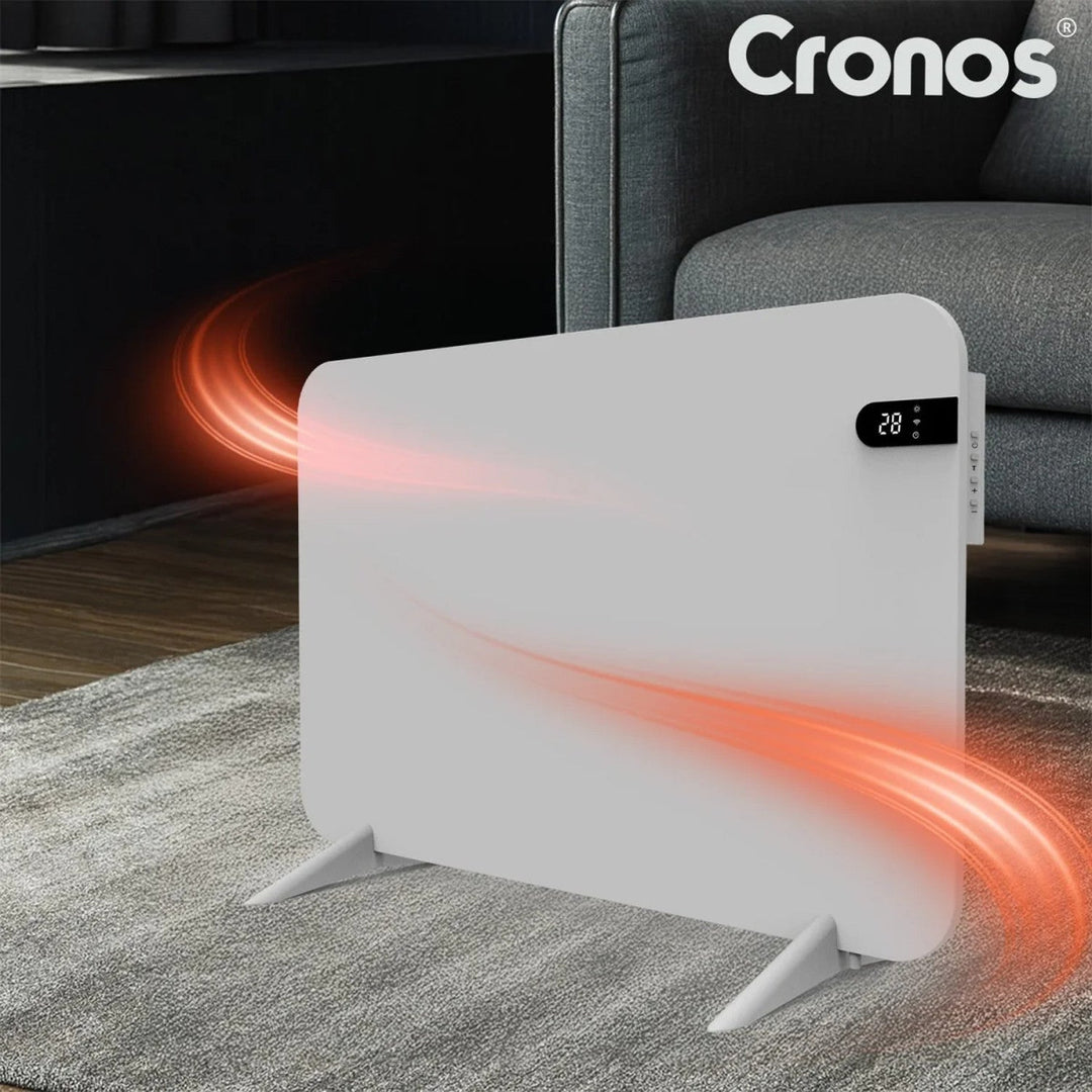 Cronos električni grijač, bijela boja, snaga 450 W, grije prostorije do 14 m², ugrađeni termostat, daljinski upravljač, funkcija detekcije otvorenog prozora, uključene noge, WFH-450TW