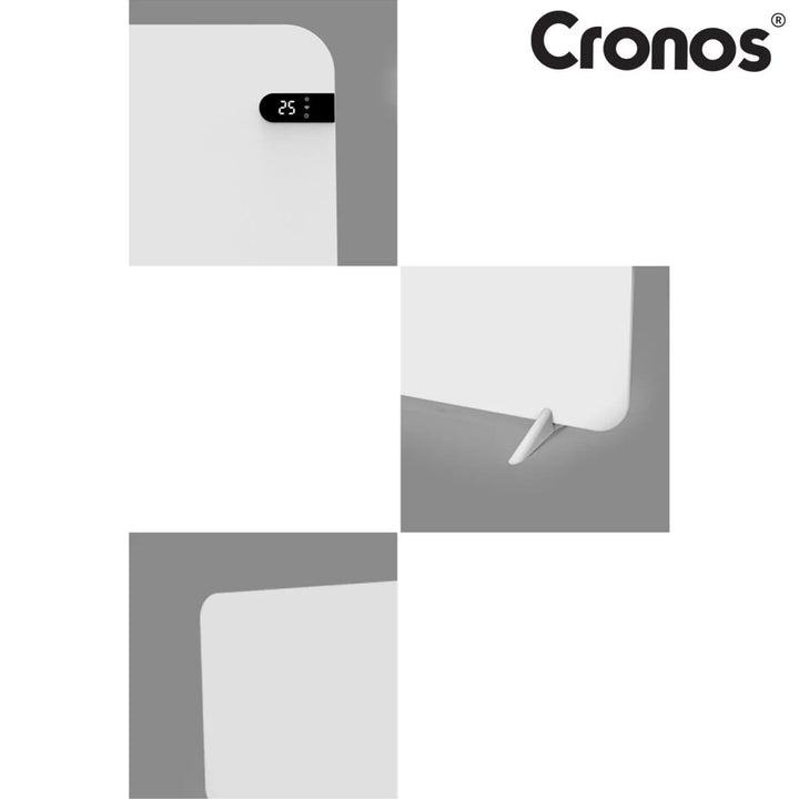 Cronos električni grijač, bijela boja, snaga 450 W, grije prostorije do 14 m², ugrađeni termostat, daljinski upravljač, funkcija detekcije otvorenog prozora, uključene noge, WFH-450TW