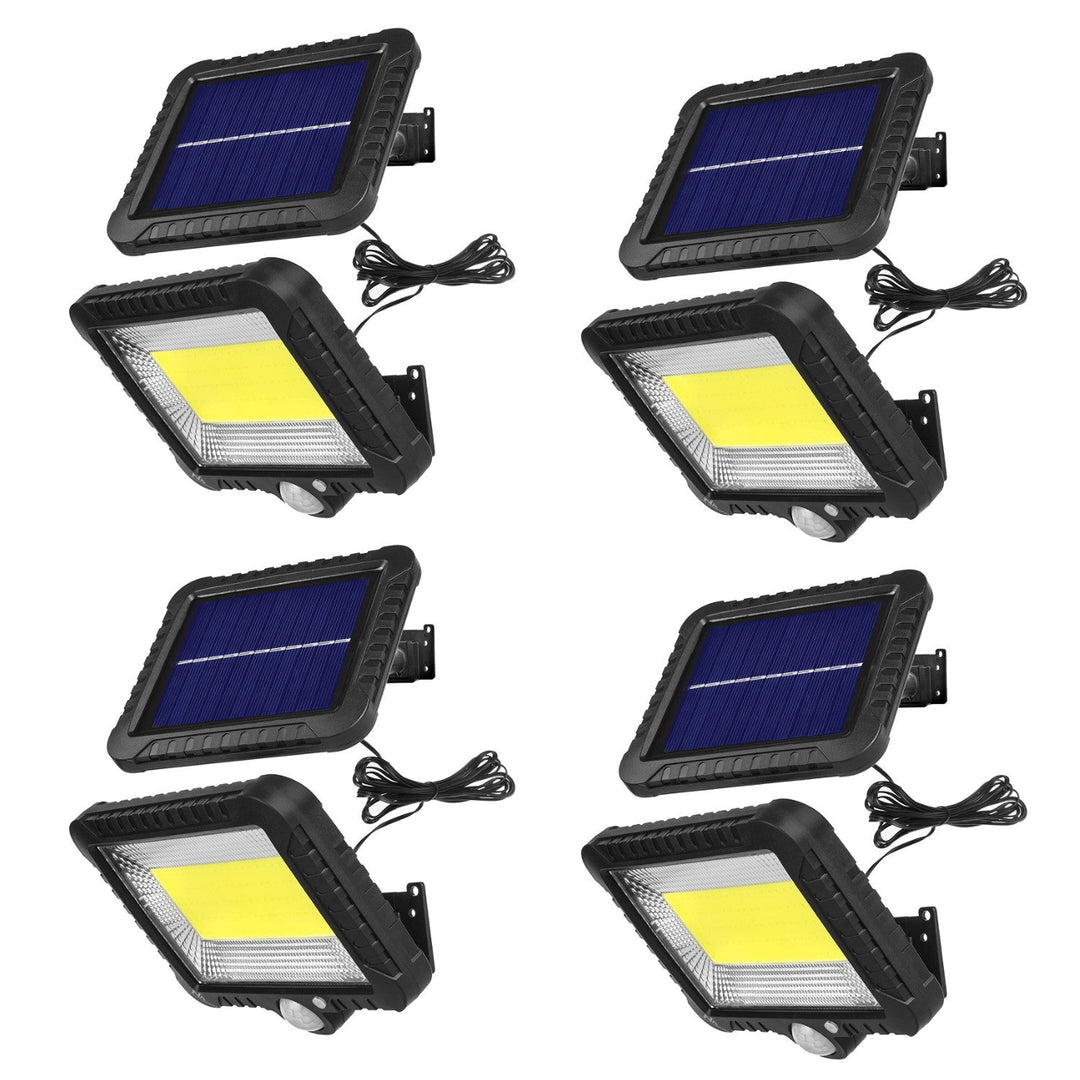 Solarna LED reflektorska svjetiljka s Maclean senzorom pokreta, IP44, 5 W, 400 lm, 6000 K, litijska baterija 1300 mAh, 5,5 V DC MCE438, 4 komada