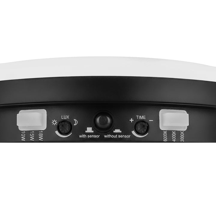 Maclean LED lampa s senzorom pokreta, PIR senzorom, crna, 10W/15W/18W, IP65, temperaturu boje podesivu na 3000/4000/6000K, MCE535 B