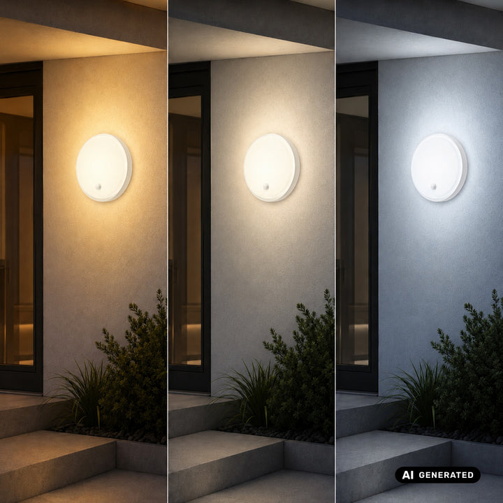 Maclean LED lampa s senzorom pokreta, PIR senzorom, bijela, 10W/15W/18W, IP65, temperaturu boje podesivu na 3000K/4000K/6000K, MCE535 W