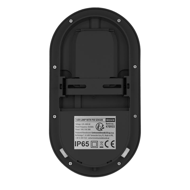 Maclean LED lampa s senzorom pokreta, PIR senzorom, crna, 10W/15W/18W, IP65, temperaturu boje podesivu na 3000K/4000K/6000K, MCE534 B
