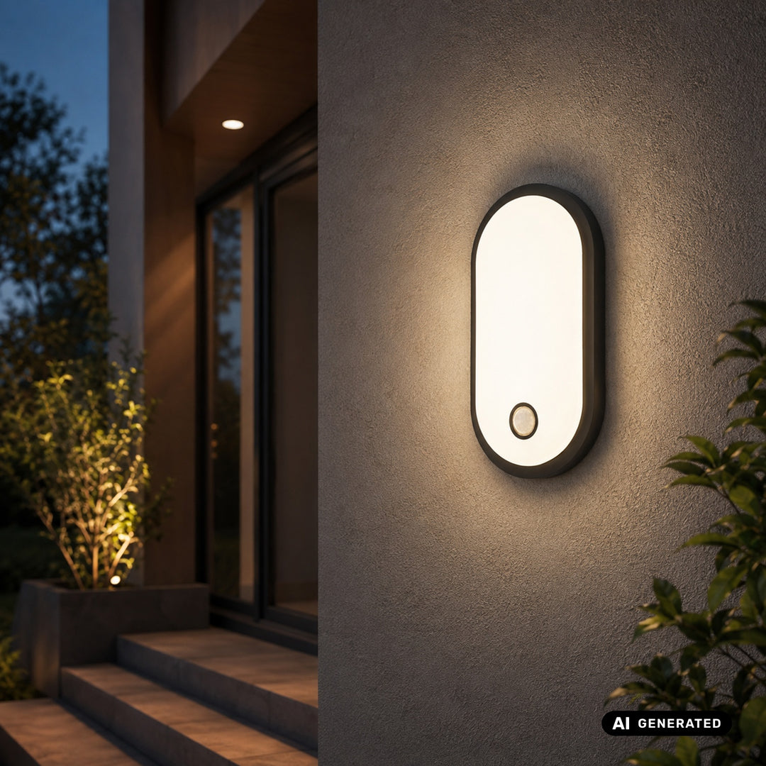 Maclean LED lampa s senzorom pokreta, PIR senzorom, crna, 10W/15W/18W, IP65, temperaturu boje podesivu na 3000K/4000K/6000K, MCE534 B