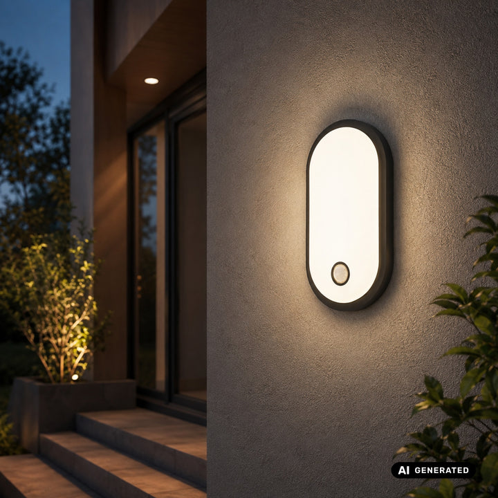 Maclean LED lampa s senzorom pokreta, PIR senzorom, crna, 10W/15W/18W, IP65, temperaturu boje podesivu na 3000K/4000K/6000K, MCE534 B