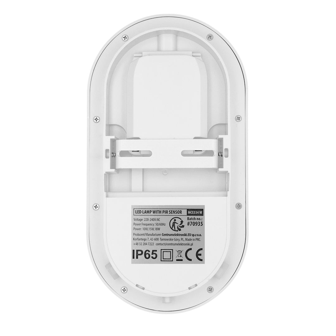 Maclean LED lampa s senzorom pokreta, PIR senzorom, bijela, 10W/15W/18W, IP65, temperaturu boje podesivu na 3000K/4000K/6000K, MCE534 W