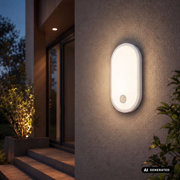 Maclean LED lampa s senzorom pokreta, PIR senzorom, bijela, 10W/15W/18W, IP65, temperaturu boje podesivu na 3000K/4000K/6000K, MCE534 W