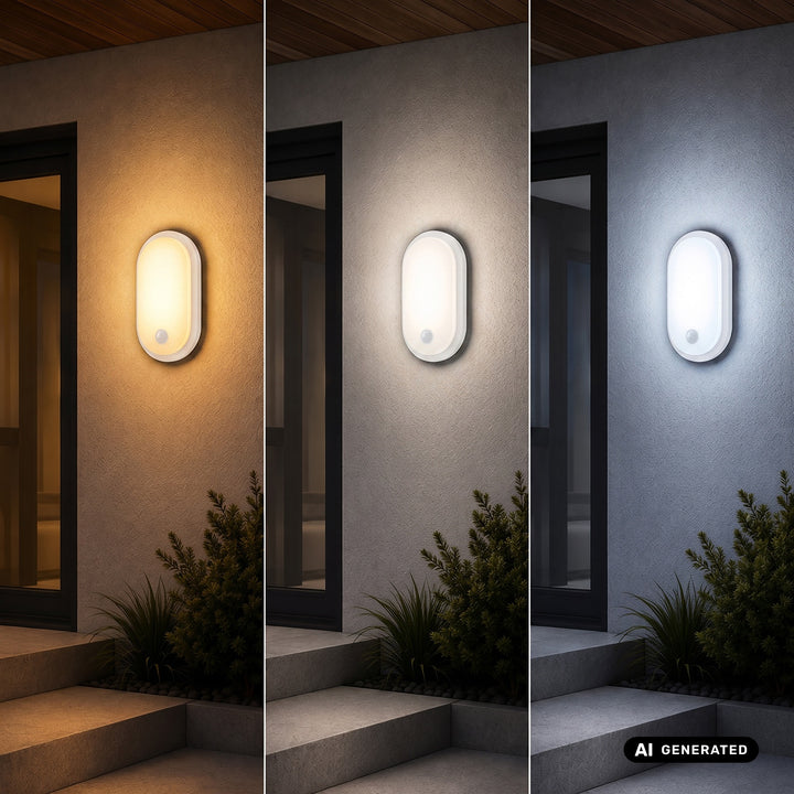 Maclean LED lampa s senzorom pokreta, PIR senzorom, bijela, 10W/15W/18W, IP65, temperaturu boje podesivu na 3000K/4000K/6000K, MCE534 W