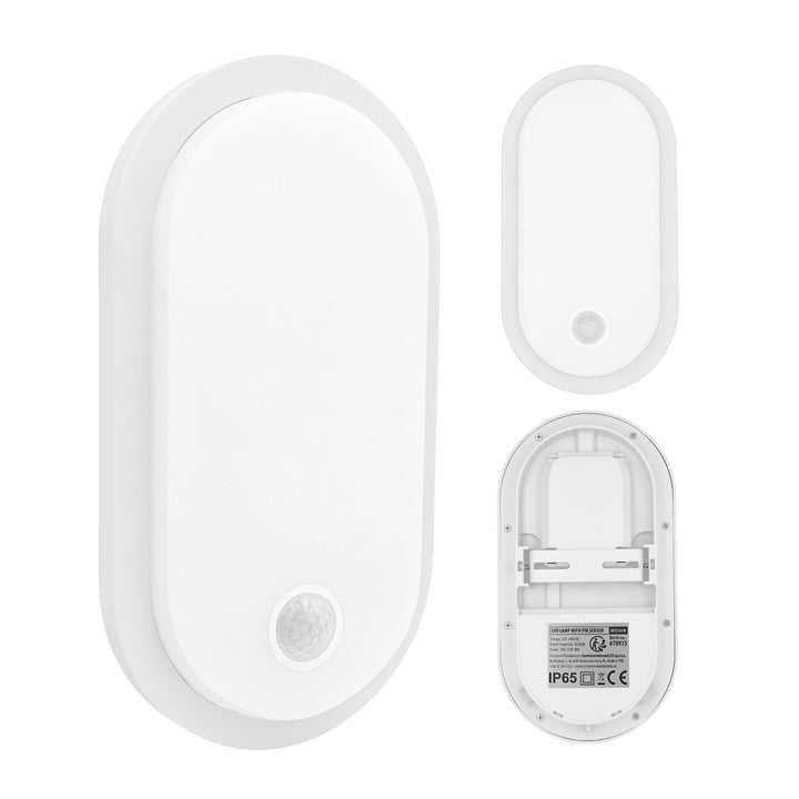 Maclean LED lampa s senzorom pokreta, PIR senzorom, bijela, 10W/15W/18W, IP65, temperaturu boje podesivu na 3000K/4000K/6000K, MCE534 W
