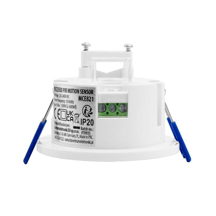 Maclean PIR senzor pokreta, ugradbeni, domet 8 m, 600 W/1200 W, 220–240 V AC, 50/60 Hz, MCE821