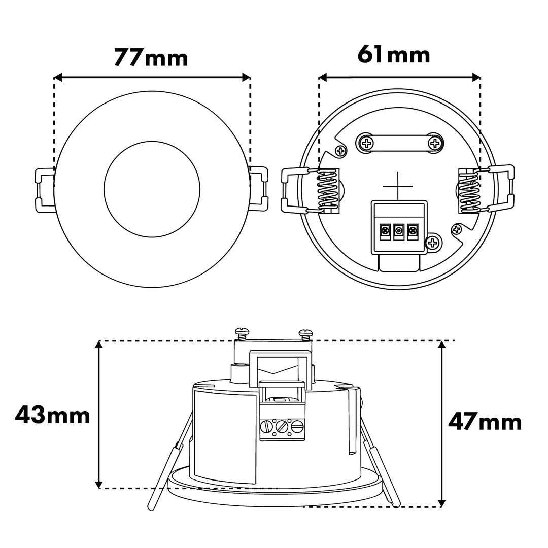 Maclean PIR senzor pokreta, ugradbeni, domet 8 m, 600 W/1200 W, 220–240 V AC, 50/60 Hz, MCE821