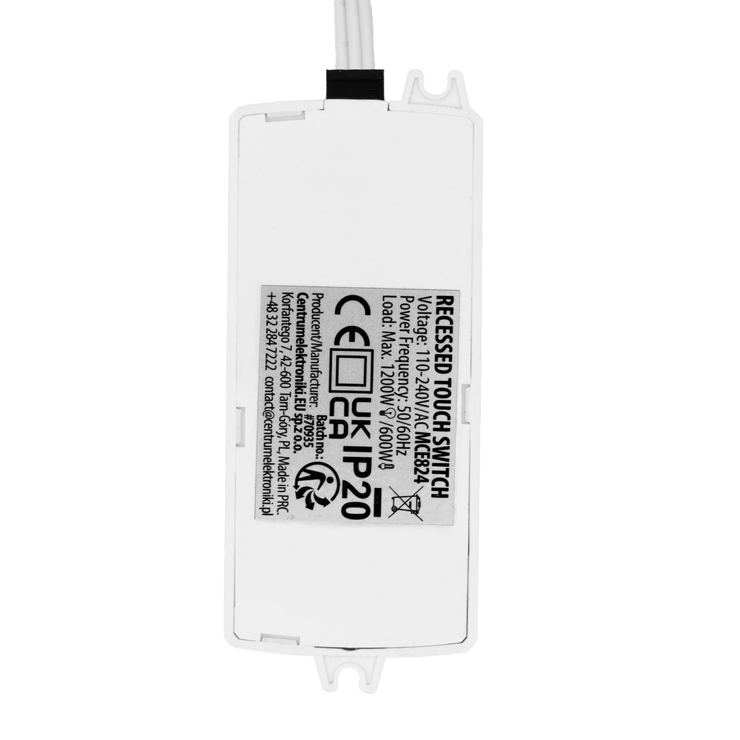 Maclean dodirno prekidače u ravnini, <40 mm, 110–240 V AC, maksimalno opterećenje 600 W za LED, MCE824