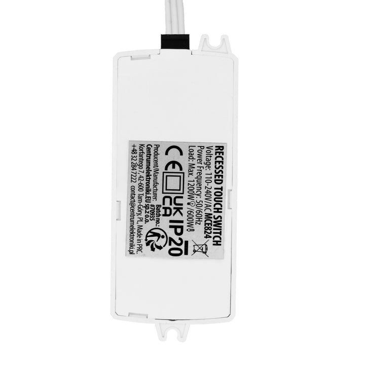 Maclean dodirno prekidače u ravnini, <40 mm, 110–240 V AC, maksimalno opterećenje 600 W za LED, MCE824