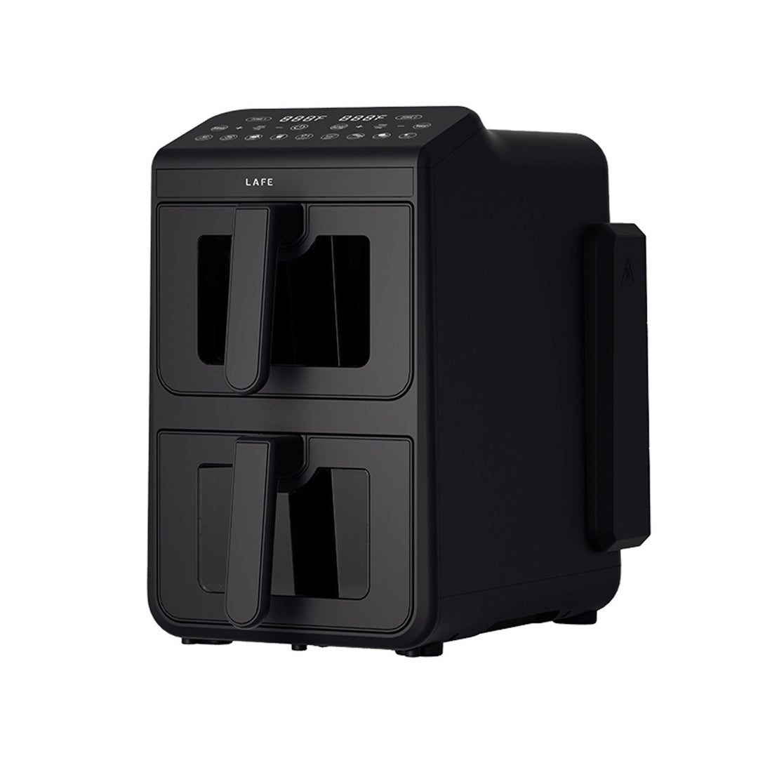 LAFE friteza bez ulja, zračna friteza, 2 komore, 5 L, 2460 W snage, LCD zaslon, Dual Fry