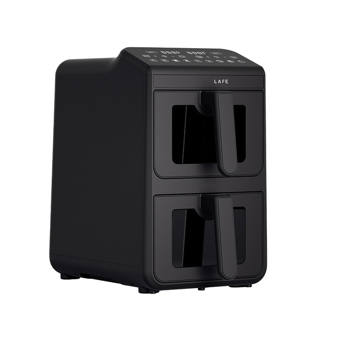 LAFE friteza bez ulja, zračna friteza, 2 komore, 5 L, 2460 W snage, LCD zaslon, Dual Fry