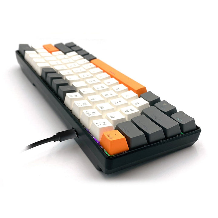 ZONE 61 - Kratka mehanička gaming tipkovnica, tihi crveni mehanički prekidači, bočno osvjetljenje, 61 tipka, USB-C, Mediatech