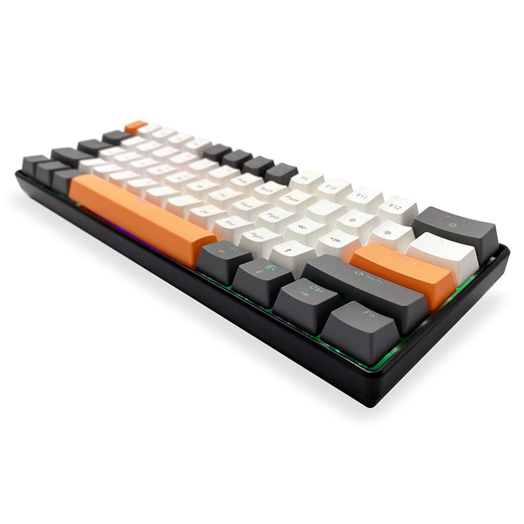 ZONE 61 - Kratka mehanička gaming tipkovnica, tihi crveni mehanički prekidači, bočno osvjetljenje, 61 tipka, USB-C, Mediatech